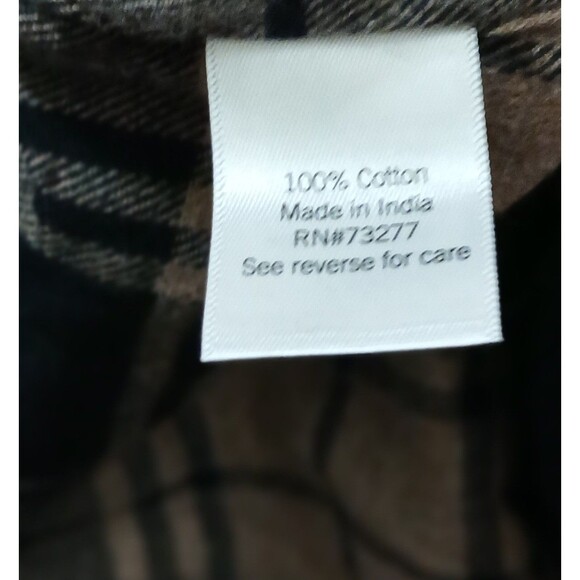 Sonoma Men's XXL Flannel Shirt NWT Plaid Black Tan L/S Button Up SuperSoft - Picture 9 of 9